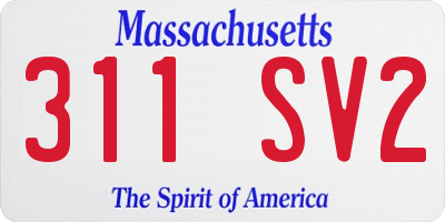 MA license plate 311SV2