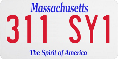 MA license plate 311SY1