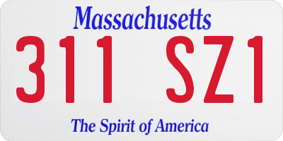 MA license plate 311SZ1