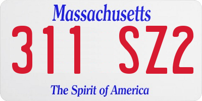 MA license plate 311SZ2