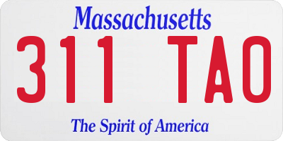 MA license plate 311TA0