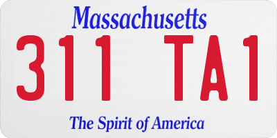 MA license plate 311TA1