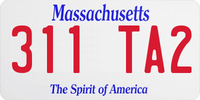 MA license plate 311TA2