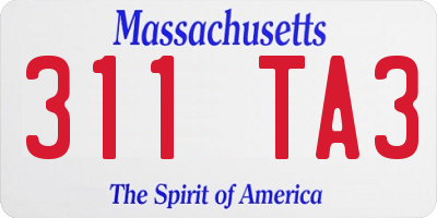 MA license plate 311TA3