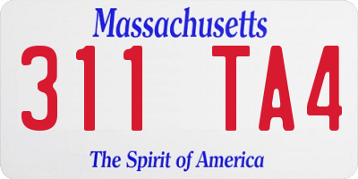MA license plate 311TA4