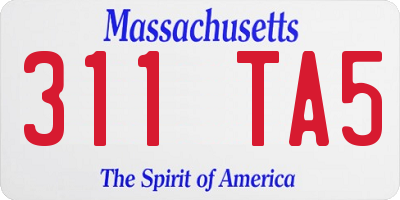 MA license plate 311TA5