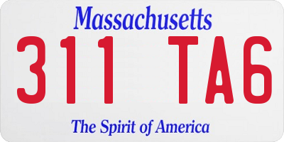 MA license plate 311TA6