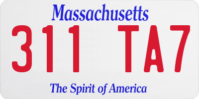 MA license plate 311TA7