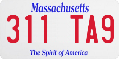 MA license plate 311TA9