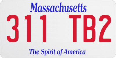 MA license plate 311TB2