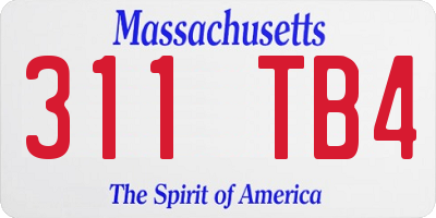 MA license plate 311TB4