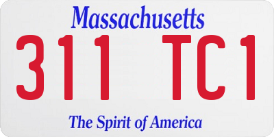 MA license plate 311TC1