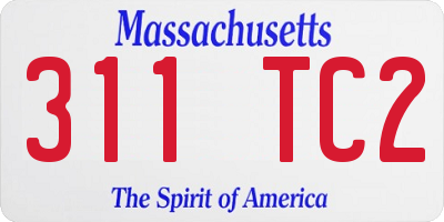 MA license plate 311TC2