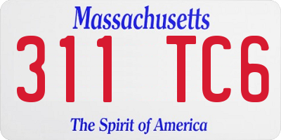 MA license plate 311TC6