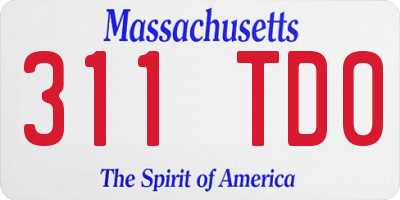 MA license plate 311TD0