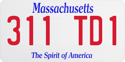 MA license plate 311TD1