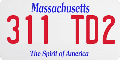 MA license plate 311TD2