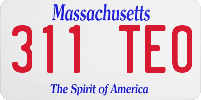 MA license plate 311TE0