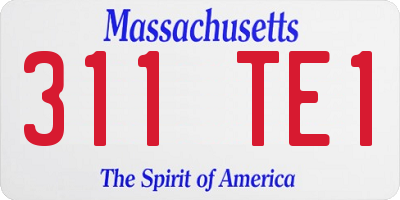 MA license plate 311TE1