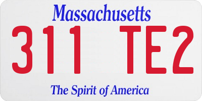 MA license plate 311TE2