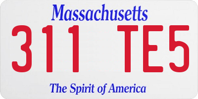 MA license plate 311TE5
