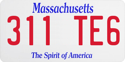 MA license plate 311TE6