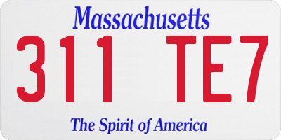 MA license plate 311TE7