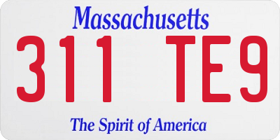MA license plate 311TE9