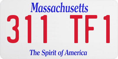 MA license plate 311TF1