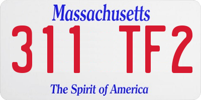MA license plate 311TF2