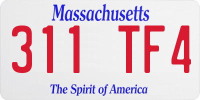 MA license plate 311TF4