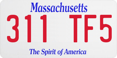 MA license plate 311TF5