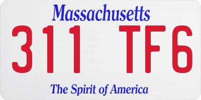 MA license plate 311TF6