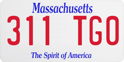 MA license plate 311TG0