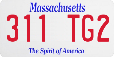 MA license plate 311TG2
