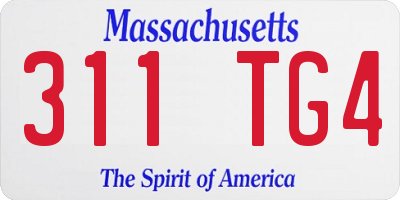 MA license plate 311TG4