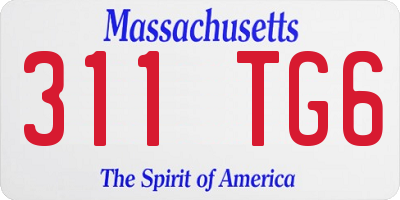 MA license plate 311TG6