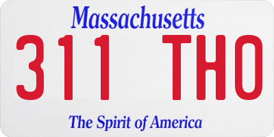 MA license plate 311TH0