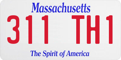 MA license plate 311TH1