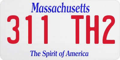 MA license plate 311TH2