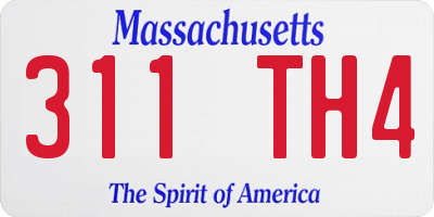 MA license plate 311TH4