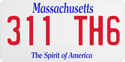 MA license plate 311TH6