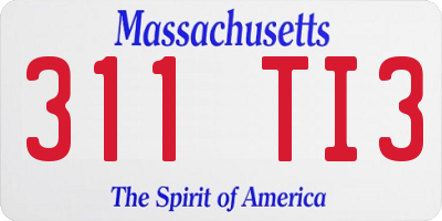 MA license plate 311TI3