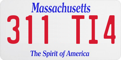 MA license plate 311TI4
