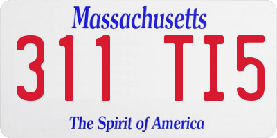 MA license plate 311TI5