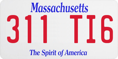 MA license plate 311TI6
