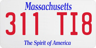 MA license plate 311TI8