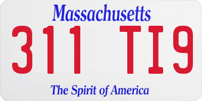 MA license plate 311TI9