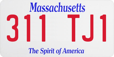 MA license plate 311TJ1