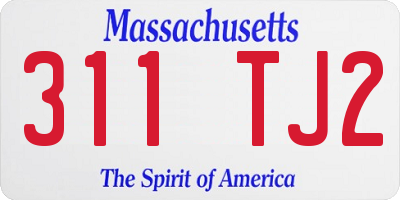 MA license plate 311TJ2